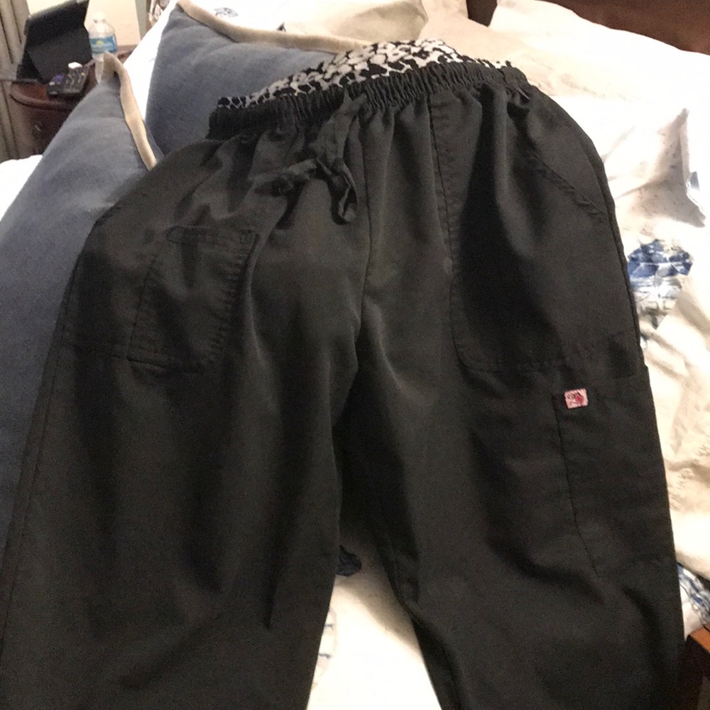 Large black scrub pants